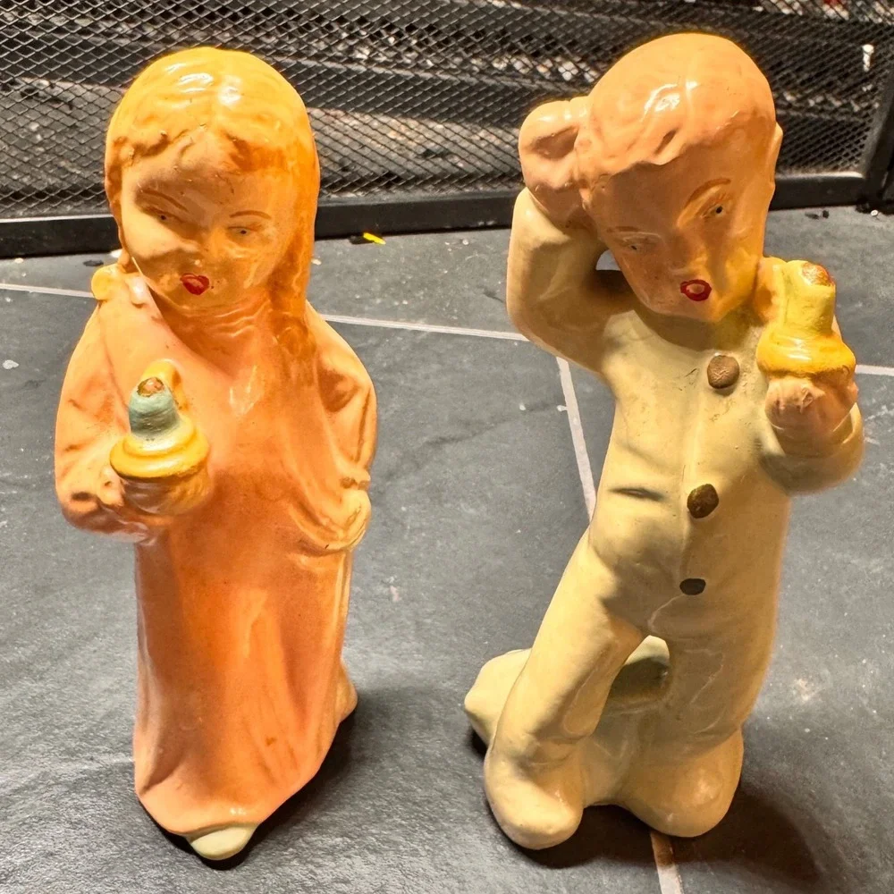 Vintage Carnival Chalkware Children Figurines Bedtime Boy & Girl Kids‎ 7